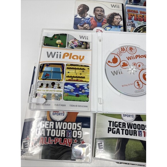 8x Wii Games Sports LOT - Tiger Woods Golf, Soccer, Tennis, Wipeout, Fish TESTED - Picture 7 of 12